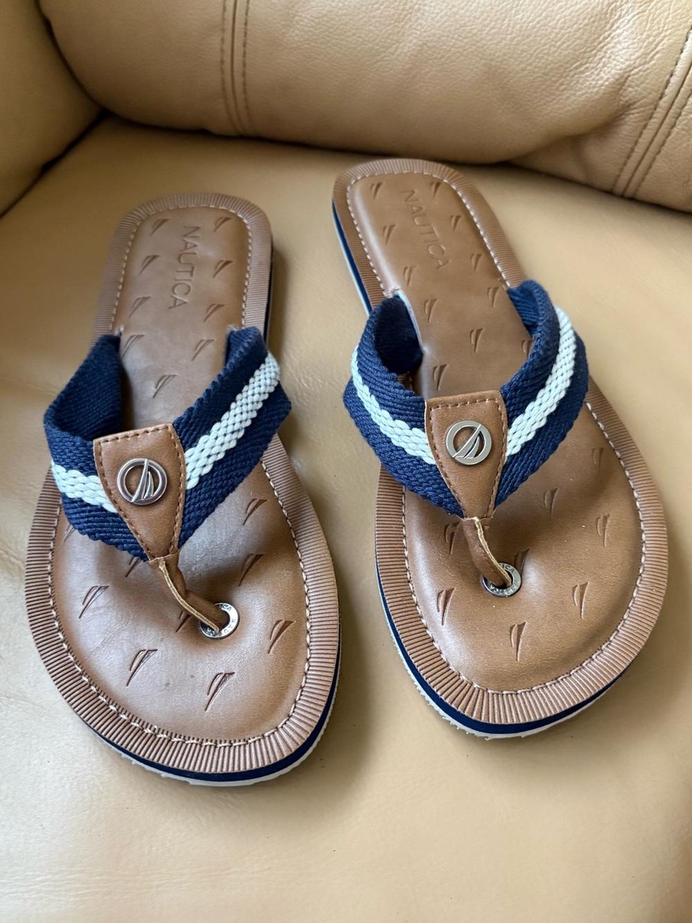Nautical Flip Flop Sandals 8 1/2